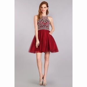 1634 Burgundy Dress
